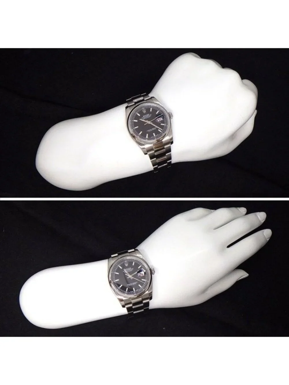 Rolex Watch Datejust Roulettestamp Red Date Luminous Needle Black Dial SS